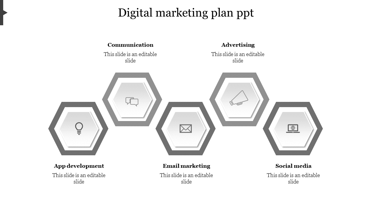 Free - Best Digital Marketing Plan PPT In Grey Color Slide